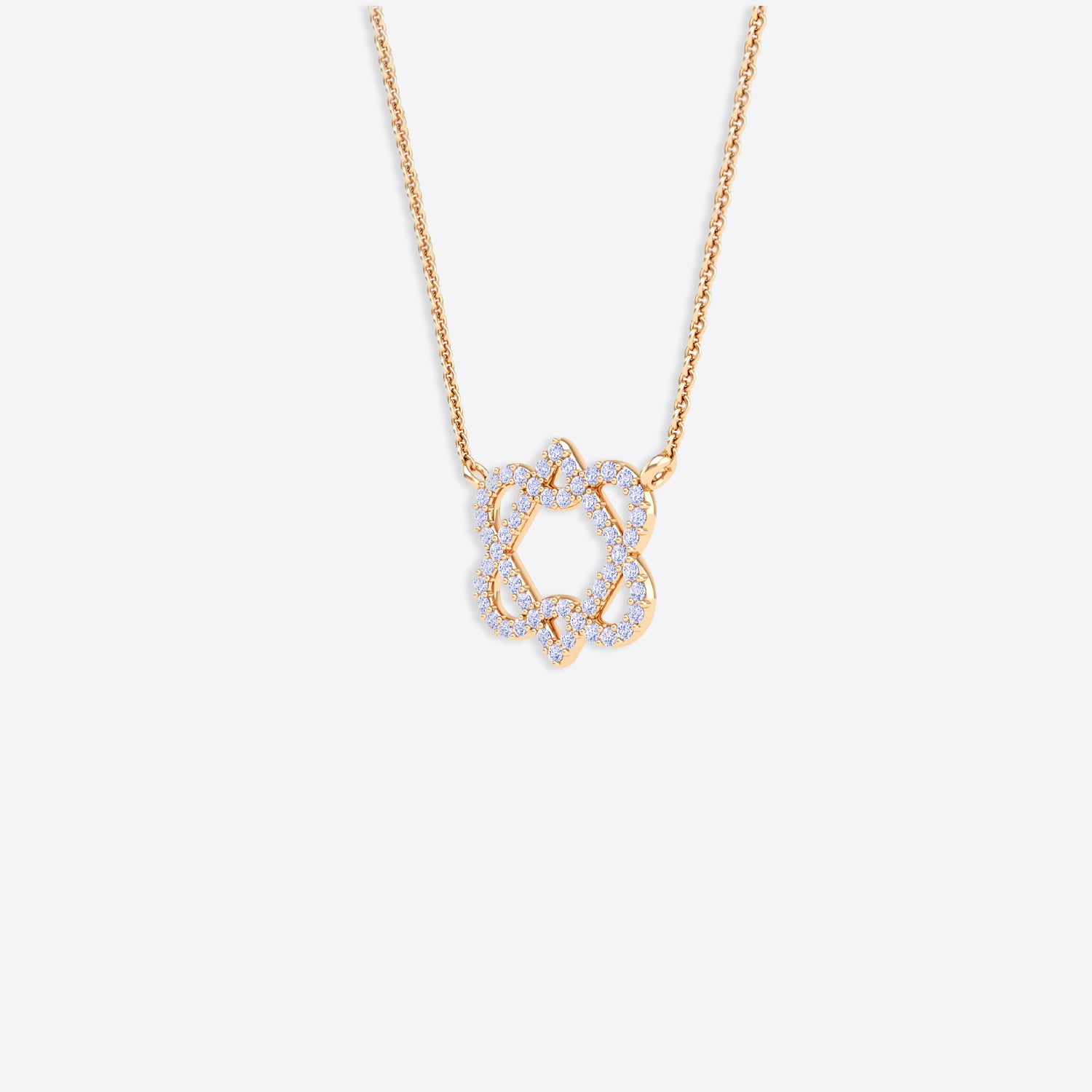 The Mira: 18k Yellow Gold Diamond Heart of David Necklace - 11mm