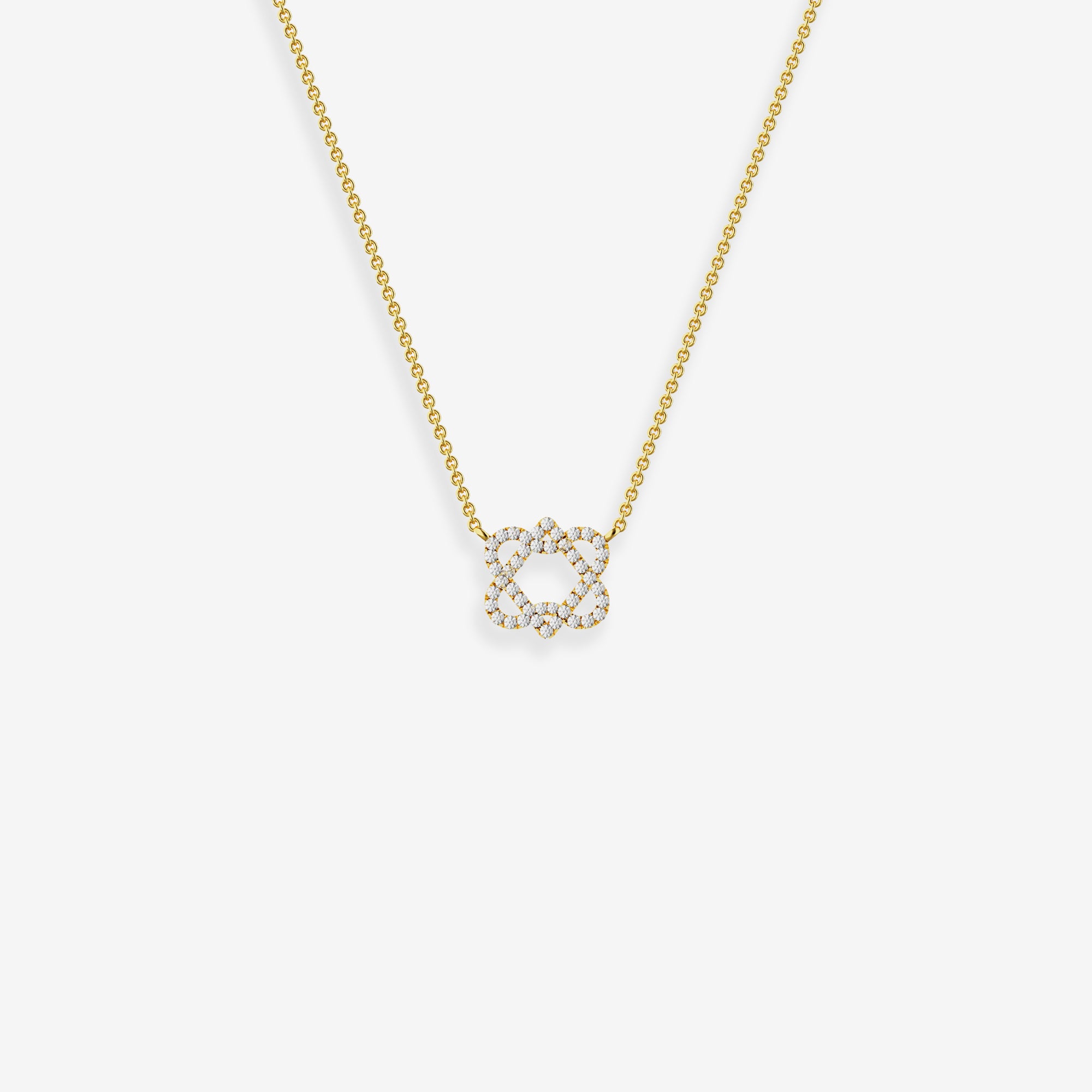 White Diamond Heart of David Necklace