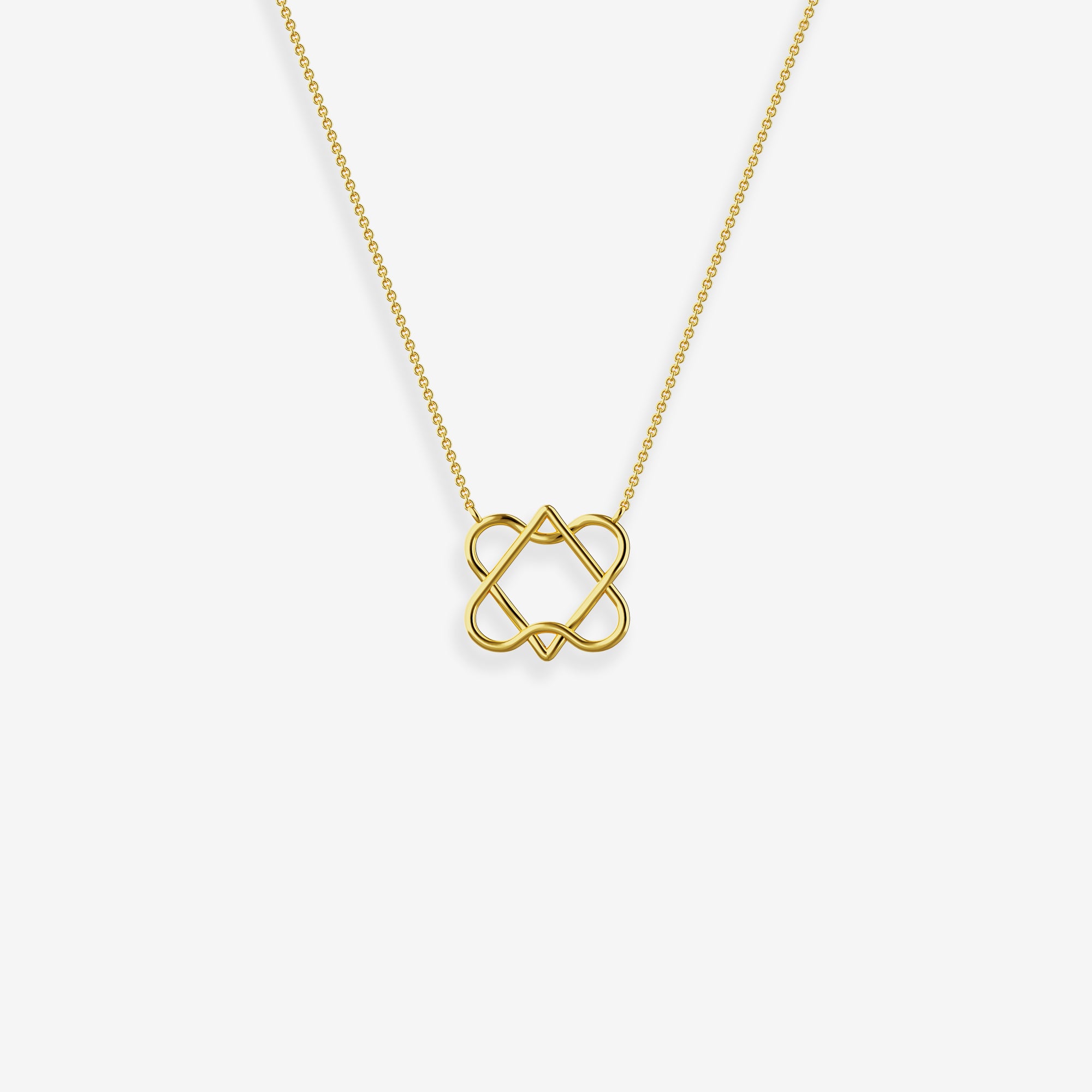 Classic Gold Heart of David Necklace